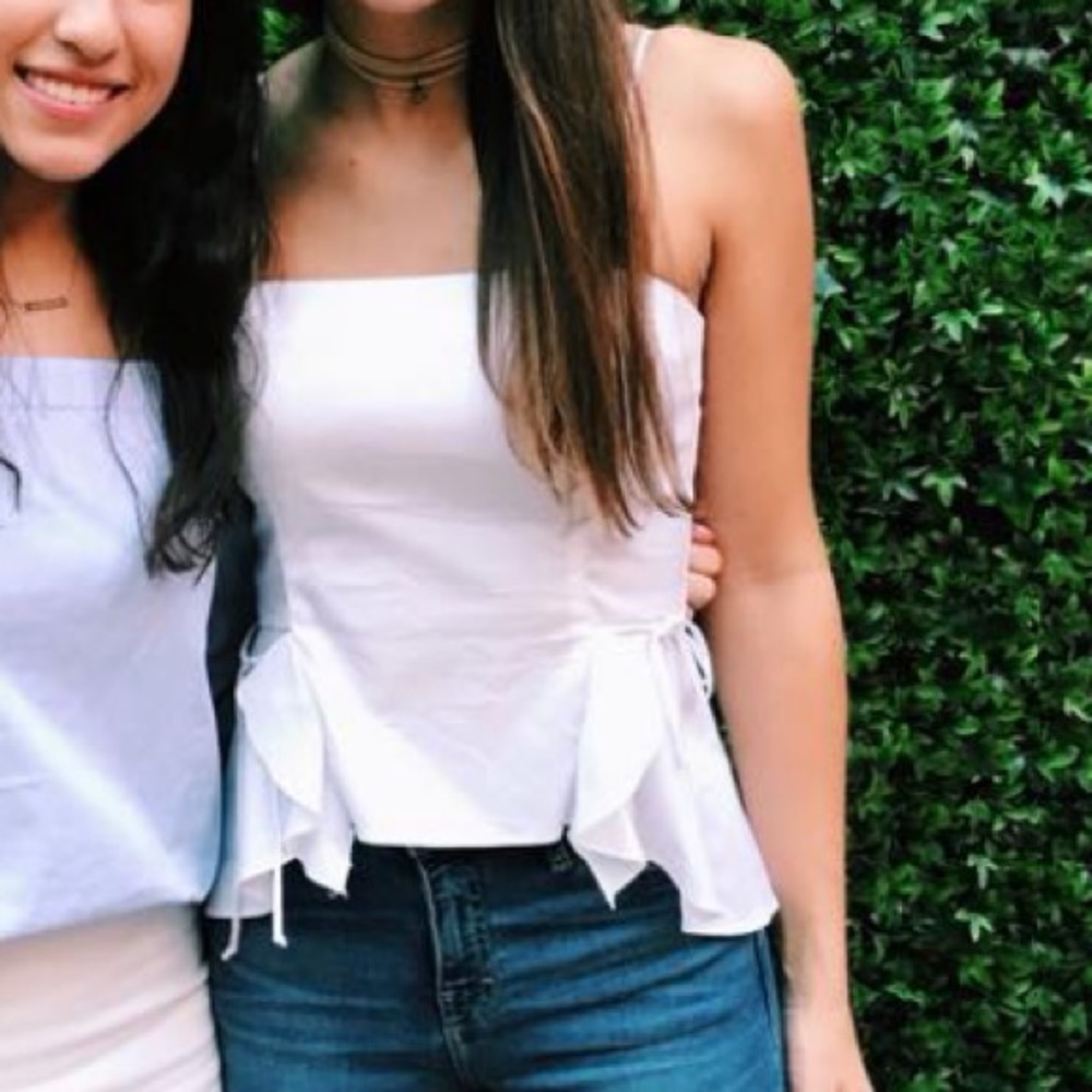 White peplum tank